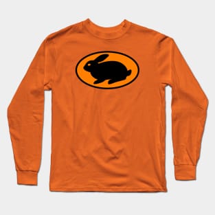 black print rabbit orange Long Sleeve T-Shirt